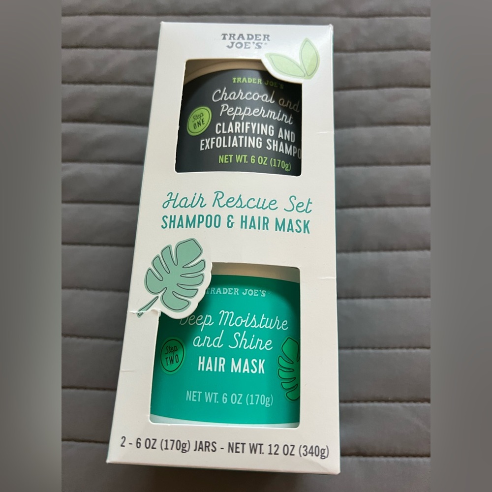 New in package! Trader Joe’s Hair Rescue Set Shampoo & Hair Mask